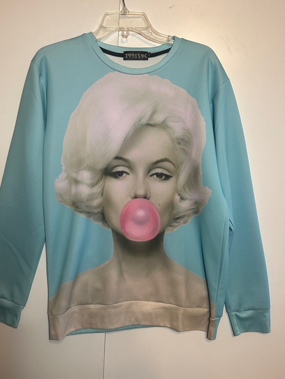 Women's Light Blue Marilyn Bubble Print Sweatshirt